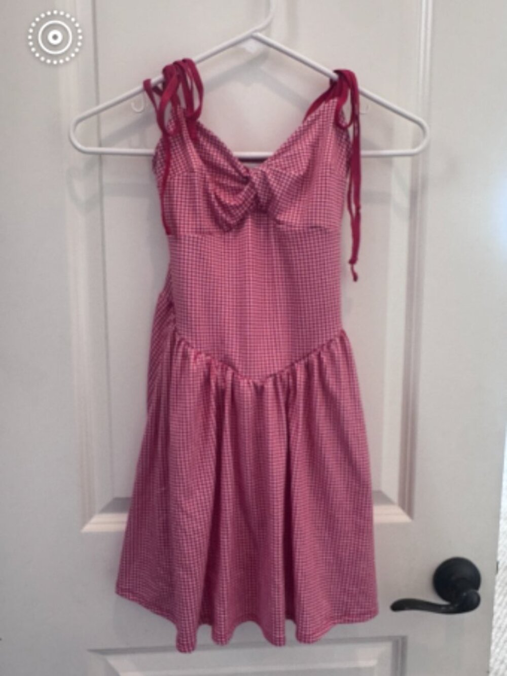 Hollister Red Gingham Tie-Strap Mini Dress